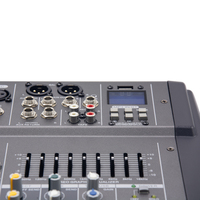 Thinuna PMX-U6 48V Console de mixage audio fantôme professionnelle 6 canaux Console de mixage numérique 2*250w avec amplificateur