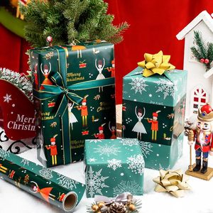 Reversible Christmas <b>Wrapping</b> <b>Paper</b> Roll Green 17 In X 33 Ft Double Side Metallic Foil Ballet Design Gift Craft Packaging - Product Image 2