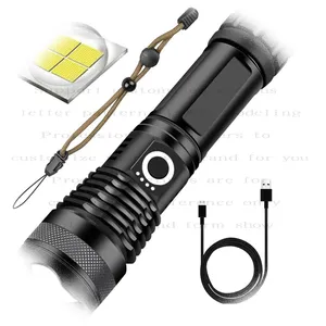 Custom Goldmore 2000Lumen USB Rechargeable Powerful Zoomable Torch Lantern LED Tactical Flashlight Supplier China