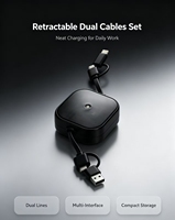 Kabel Pengisian Daya Multi Antarmuka yang Dapat Ditarik 4 in 1 USB Type-C Kabel Data Teleskopik