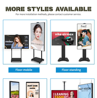 45/49/55 Inci 2500 Nits Layar LCD Promosi Digital Dua Sisi Kecerahan Tinggi untuk Jendela Toko Ritel