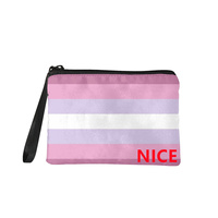 Porte-monnaie zippé en toile de polyester personnalisé, thème gay Bigender (orienté féminin), pour les trajets quotidiens et les excursions.