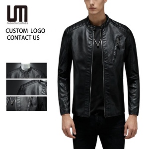 Soldes Exceptionnelles : Blouson en <span class=keywords><strong>Cuir</strong></span> PU pour Homme - Col Montant, Coupe Slim, Style Motard, Tendance Automne, <span class=keywords><strong>Veste</strong></span> Décontractée - Product Image 1