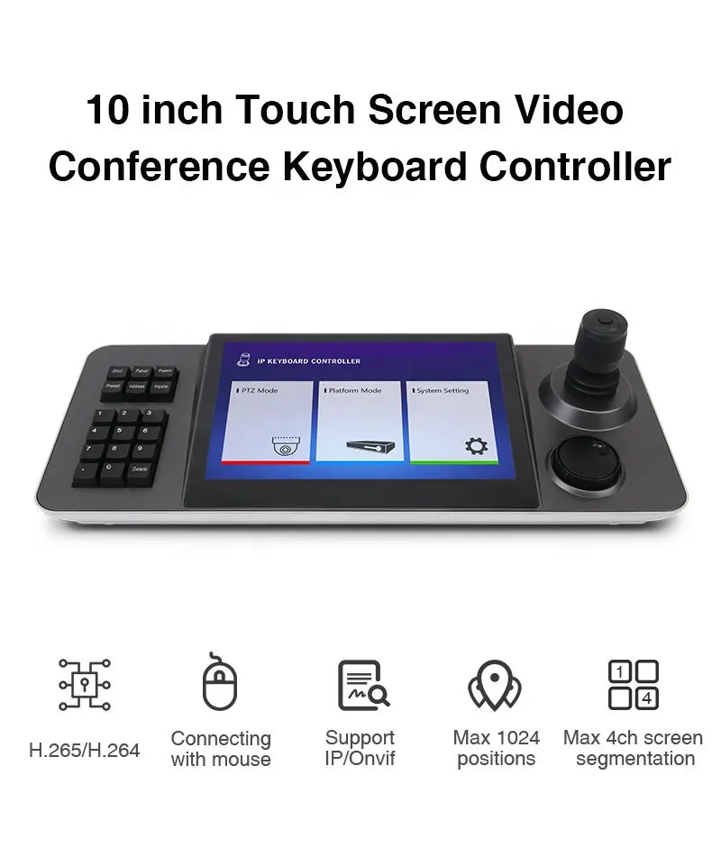 Factory Price 10.1 Inch Touch Screen Joystick Keyboard Controller with Decoding Function Support Real Time Display