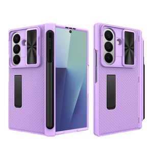 Nouvelle coque de téléphone pliable Huanmin avec fenêtre, motif à carreaux et emplacement pour stylo, compatible avec Samsung Fold 7/6/ - Product Image 5