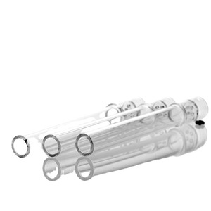 Glass Straight Pipe 12x110mm Transparent With Filter Smoking Accessory Wholesale - Product Image 3