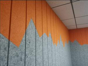 Dalles acoustiques en feutre PET Dejun Custom Design aux couleurs contrastées, insonorisantes, isolantes acoustiquement, décoratives, pour murs et plafonds. - Product Image 4