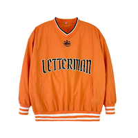Pull-over brodé personnalisé ODM en gros, style Letterman, avec cols, poignets et ourlets côtelés, unisexe, streetwear