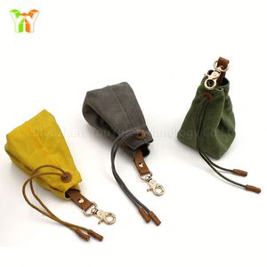Sac de rangement en toile pour nourriture pour animaux de compagnie, avec cordon de serrage, pour l'extérieur, petite pochette pour friandises pour chien avec grande ouverture - Product Image 2