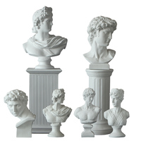 David Head Imitation Plâtre Lumineux Écologique Sculpture Faite À La Main Apollo Résine Ornement Figure Modèle Chambre Décoration Nordique