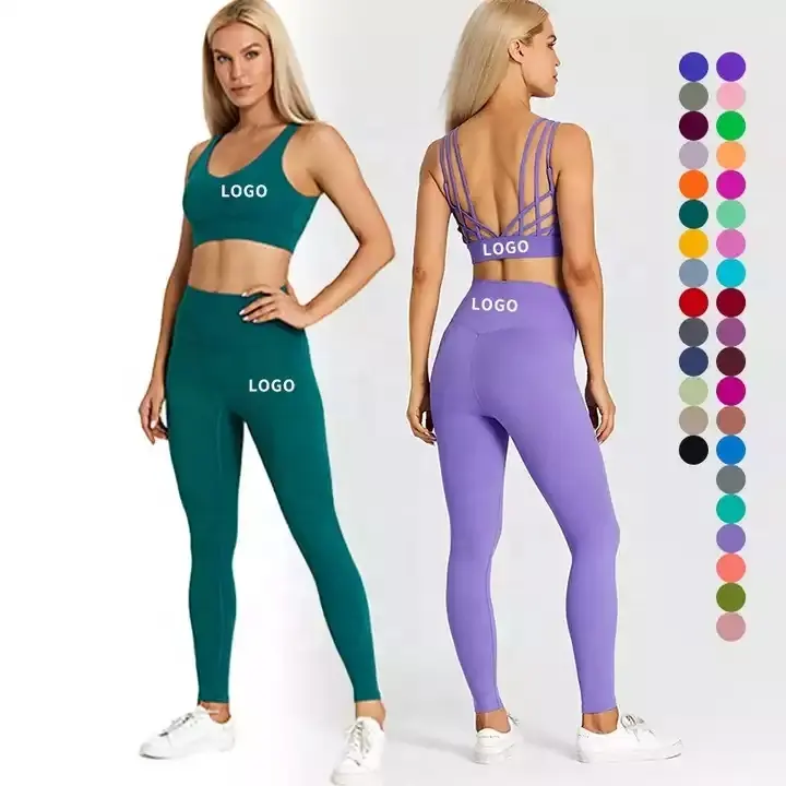 All'ingrosso 2 pezzi allenamento donna all'ingrosso yoga wear running fitness tute palestra fitness workout womens activewear