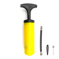 Mini pompe à air manuelle compacte de type D de 6 pouces avec tuyau en caoutchouc de 8 cm, aiguille de gonflage et buse d'air