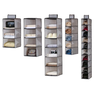 Organisateur de rangement <span class=keywords><strong>suspendu</strong></span> pour armoire et salon, pliable, réglable, <span class=keywords><strong>tiroir</strong></span> lavable, 5 niveaux, tissu Oxford moderne, pantalons, chemises - Product Image 1