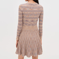 Vêtements personnalisés pour femmes Bodycon quotidiens décontractés à encolure ras du cou Mini robes camisole en tricot plissé à motif chiné