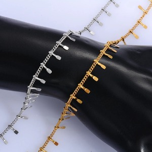Pulseras Sencillas de Acero Inoxidable, Tobilleras de Metal con Dijes, Joyería Sencilla de Verano para Mujer, Regalo - Product Image 6