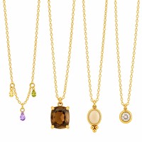 Collier empilable en acier inoxydable plaqué or 18 carats avec pendentif zircon, résistant à l'eau et inaltérable, prêt à être expédié en gros