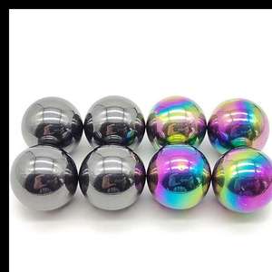 Boule de cristal d'hématite polie, sphère plaquée couleur, aimants en hématite, boules magnétiques en hématite, œufs de serpent à sonnettes magnétiques - Product Image 3