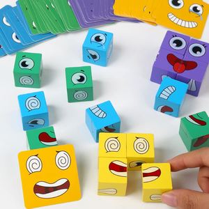 Jeu de blocs de construction en bois personnalisés pour toute la famille, cube magique à faces changeantes, vente en gros, produit phare - Product Image 4