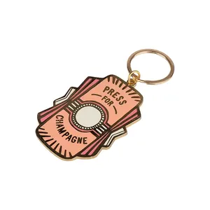 Bán buôn Chất lượng cao tùy chỉnh kim loại Keyring Keychain quảng cáo kim loại Keychains