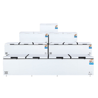 Congélateur coffre commercial à 3 portes de grande capacité 880L avec éclairage LED pour la conservation des aliments congelés, du poisson et de la crème glacée