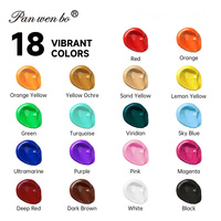Peinture acrylique Panwenbo 250 ml/8,45 oz, 18 couleurs, peinture en vrac, pigments riches, non toxiques, flacons de peinture acrylique, ensemble de peinture acrylique pour la peinture