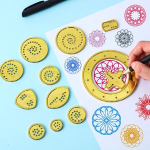 مجموعة أدوات رسم هندسية حلزونية الشكل، مسطرة دائرية، طقم رسم من مادة ABS، 8 قطع في علبة، أدوات فنية للرسم والتخطيط - Product Image 4