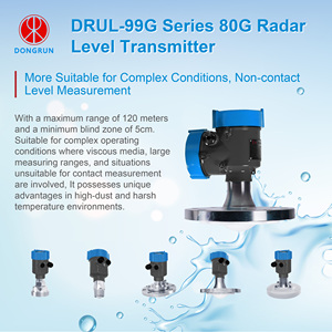 مستشعر مستوى الرادار الصناعي RS-485 بتردد 80 جيجاهرتز من دونجران لخزانات المياه والسوائل والمواد الصلبة والمساحيق والحبيبات، مدى 0~10~20~30~60~120 متر، معدني طراز DRUL-99G - Product Image 3