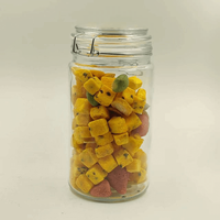 Haute qualité large bouche Fermentation bouteille jus bouteille en verre conteneur alimentaire stockage bocaux en verre carrés avec bouchon supérieur pivotant