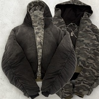 Blouson Bomber Matelassé Camouflage Vintage Lavé Personnalisé pour Homme, Fermeture Éclair, Coupe Courte, Réversible, avec Capuche – Fabricant OEM
