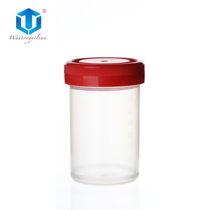 Vaso para Muestras Médicas Wantong de 90 ml, Graduado, de Polipropileno, con Tapa Roja, para Uso en Laboratorio - Product Image 2