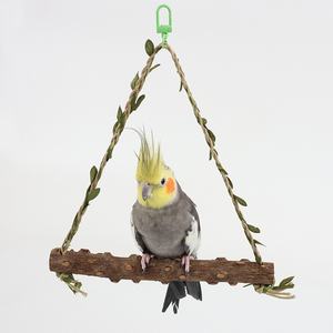 Zanthoxylum legno pappagallo Swing gabbia per uccelli basamento asta con speciale anello appeso in bambù decompressione giocattolo modello animale - Product Image 4