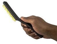 Ensemble de 2 brosses métalliques de 9' avec manche en plastique, poils en cuivre et en acier inoxydable pour le nettoyage