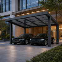 Abri solaire photovoltaïque étanche 10 kW avec panneaux monocristallins haute efficacité et recharge de véhicules électriques pour villas, hôtels et usage commercial