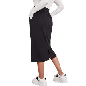 <span class=keywords><strong>Falda</strong></span> deportiva tipo sudadera, estilo europeo y americano, informal, de longitud media, entallada, <span class=keywords><strong>con</strong></span> abertura, para mujer. - Product Image 4