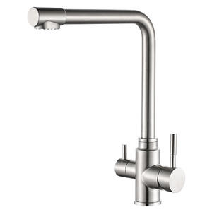 Robinet de <span class=keywords><strong>cuisine</strong></span> moderne à double sortie en acier inoxydable 304 trois en un eau potable chaude et froide en céramique pour évier domestique - Product Image 5
