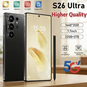 Téléphones portables intelligents en gros S26 Ultra 7,7 pouces 22 Go + 2 To, téléphone mobile Deca Core, écran HD 144 Hz, Android 15, Smartphones 5G - Product Image 1