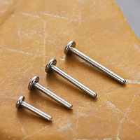 Prix de gros Gaby, barres en titane sans filetage G23, piercings corporels, boucles d'oreilles à dos plat, 18g, en titane, clous de labret, bijoux à poussoir