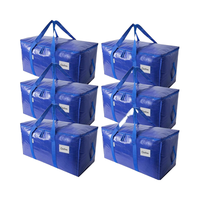 Paquete de 6 Bolsas de Almacenamiento Extra Grandes y Resistentes, Bolsas de Viaje Plegables de PE Duradero con Asas de Transporte para Ropa de Cama