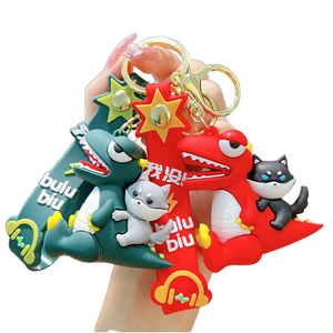 Custom 3D Kawaii PVC Keychain Cartoon Rubber Keyholder Dolls Silhouette Character Silicone Cartooney Touch Rubber Key Chains