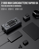 Arrancador de Coches Portátil de 12V, Batería de 7200mAh, Kit de Herramientas de Emergencia para Arranque de Emergencia