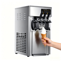 Machine à glace molle de comptoir à commande intelligente, en acier inoxydable, haute capacité 18L/H