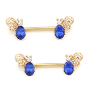 Belle abeille haltère mamelon anneau plaqué or mamelon Piercing bijoux haute qualité bijoux de corps
