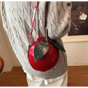 Mini Crossbody <strong>Bag</strong> for Women <strong>Red</strong> Apple Shape Design Fun Creative Handbag Women Purse Cute Lady Girls Pu Leather <strong>Phone</strong> <strong>Bag</strong> Casual - Product Image 5