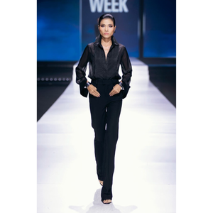 Nouvel arrivage de pantalons pour femmes taille haute prêts à être expédiés pantalons évasés Nina tissu de haute qualité Enzo Vietnam Fabricant d'origine - Product Image 4