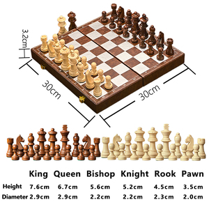Set di <span class=keywords><strong>Scacchi</strong></span> Professionale da 30cm <span class=keywords><strong>in</strong></span> Stile Torneo Classico con Effetto <span class=keywords><strong>Legno</strong></span>, Custodia Pieghevole <span class=keywords><strong>in</strong></span> Pelle PU - Gioco da Viaggio Portatile Antiurto CE - Product Image 5