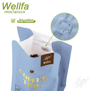 Nhà Máy Tùy Chỉnh Cấp Thực Phẩm 500G 1Kg Cà Phê Túi Đậu Nắp Kéo Dây Kéo Pouch Trắng <span class=keywords><strong>Pe</strong></span> Với Không Khí Van Hàng Rào Cao Phẳng Dưới Túi - Product Image 4