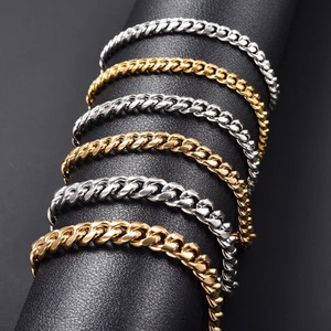 Bracelet chaîne cubaine en acier inoxydable pour homme et femme, style punk, couleur or/argent, bijoux de poignet, accessoires, cadeau DIY - Product Image 1