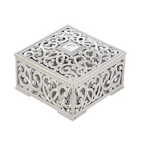 Boîte cadeau de mariage élégante boîte à bonbons carrée en plastique or boîtes de chocolat creuses rétro de luxe pour bébé et douche nuptiale