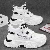 Chaussures montantes respirantes pour hommes, nouvelle collection automne, style Martins, sport décontracté, blanches, rehaussées, polyvalentes, tendance