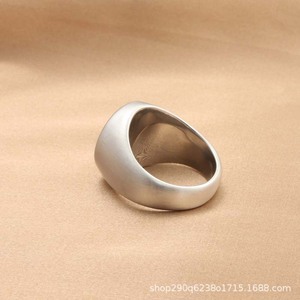 Men's <b>Titanium</b> Steel Round <b>Ring</b> Glossy Silver Bezel Setting Gift Jewelry - Product Image 3